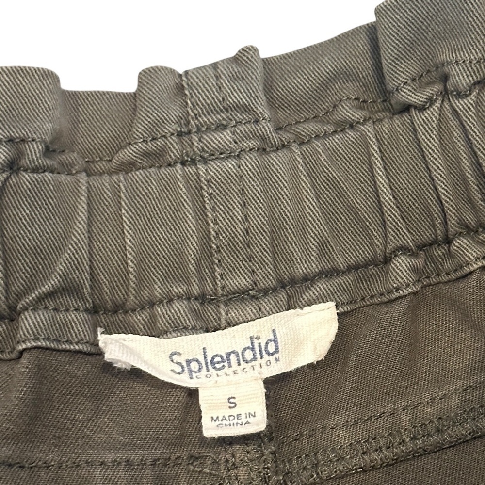 Splendid Annika Wide Leg Twill Pants Olive Khaki Green Women Small $188 RS4C720 - Picture 6 of 7